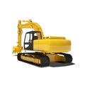 Yellow Excavator Isolated