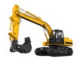 Yellow Excavator Isolated