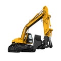 Yellow Excavator Isolated