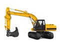 Yellow Excavator Isolated