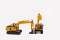 Yellow Excavator loaders isolated on a white background