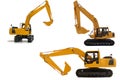 Yellow excavator loaders model
