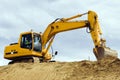 Yellow excavator machine Royalty Free Stock Photo