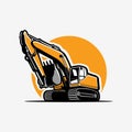 Yellow Excavator Vector Art Isolated in White Background Royalty Free Stock Photo