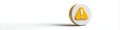 Yellow Exclamation Mark Inside Triangle Warning Sign On White Circular Base Royalty Free Stock Photo