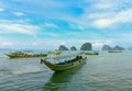 Yellow excursion boats, Thailand