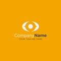 Yellow eye logo editable vector for optik or eyecare company or other business Royalty Free Stock Photo