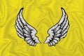 Yellow fabric with angel wings