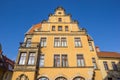 Yellow facade of a baroque style building in Aschersleben