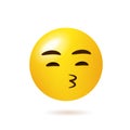 A yellow face Kiss Emoji Character