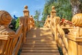 Yellow fantasy bridge in a children`s theme park