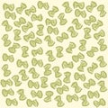 Yellow farfalle pattern Italian pasta. Vector