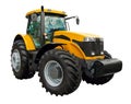 Yellow farm tractor