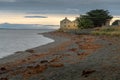 Yellow farmhouse on Beach Royalty Free Stock Photo