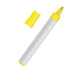 Yellow felt-tip pen on white background Royalty Free Stock Photo