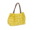 Yellow female bag on white isolated background Royalty Free Stock Photo