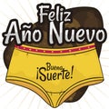 Yellow Female Underwear to Celebrate Latin New Year`s Omens, Vector Illustration