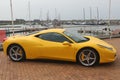 yellow Ferrari car