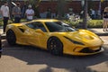 Yellow Ferrari F8 Tributo cars and coffee