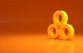 Yellow Fidget spinner icon isolated on orange background. Stress relieving toy. Trendy hand spinner. Minimalism concept