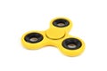 Yellow fidget spinner Royalty Free Stock Photo