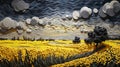 Yellow Field Sandart Piece By Ludvig Eichberg Artgallery Brittney