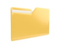 Yellow file folder 3d illustration icon isolated on white