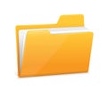 Yellow file folder with documents Royalty Free Stock Photo
