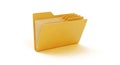 Yellow File Folder with Documents Inside Royalty Free Stock Photo