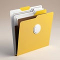 Yellow File Folder Holding Documents and Papers in Office Setting Royalty Free Stock Photo