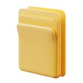 Yellow File Folder Icon. Digital Document Organization And Data Management Concept Isolated On Transparent Background Royalty Free Stock Photo