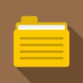 Yellow file folder icon, flat style Royalty Free Stock Photo