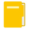 Yellow file folder icon isolated