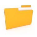 Yellow File Folder isolated on white Royalty Free Stock Photo