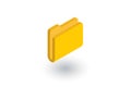 Yellow file folder isometric flat icon. 3d vector