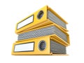 Yellow file folders 3D Royalty Free Stock Photo