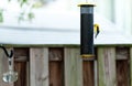 Yellow finch on bird feeder