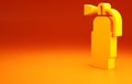 Yellow Fire extinguisher icon isolated on orange background. Minimalism concept. 3d illustration 3D render Royalty Free Stock Photo
