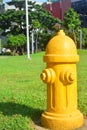 Yellow Fire Hydrant Reserve in the Park Royalty Free Stock Photo