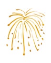 Yellow fireworks isolated Royalty Free Stock Photo