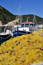 Yellow fishing net Royalty Free Stock Photo