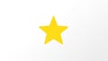 A yellow five pointed star centered on a plain white background Royalty Free Stock Photo