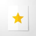 Five pointed star is centered on a vertical white background Royalty Free Stock Photo