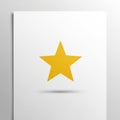 A yellow five pointed star is centered on a white background Royalty Free Stock Photo