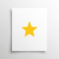 Yellow star and the clean minimalist white surface giving it a bold Royalty Free Stock Photo