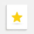 A yellow five-pointed star is centered on a white square card with rounded Royalty Free Stock Photo