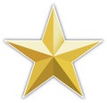 Nice illustration of a 3d look Gold star on white background. Royalty Free Stock Photo