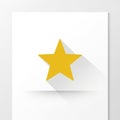Yellow five-pointed star on a white background, casting a shadow to the right Royalty Free Stock Photo