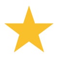 Yellow five points star on white background