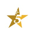 yellow 5 five star logo design vector illustrations Royalty Free Stock Photo